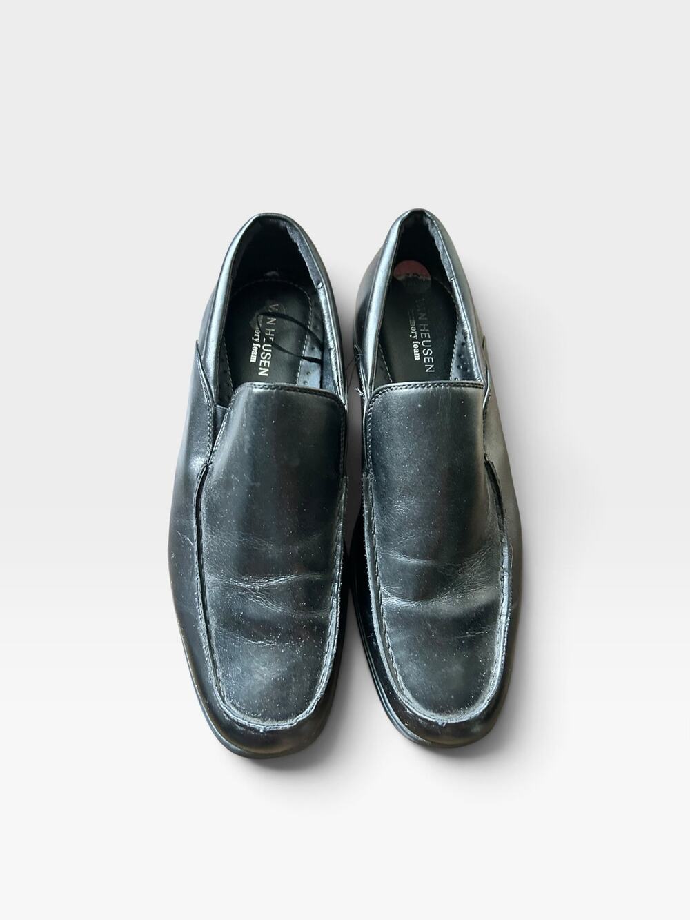 Van Heusen Memory Foam Slip-On Dress Shoes Black Men's Size 10M "Finley 2"